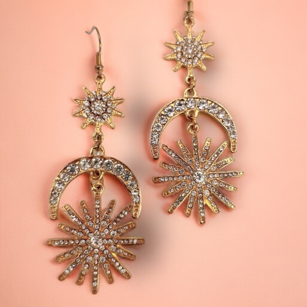 🌙🌞FP Celestial Statement Earrings 🌞🌙 - Picture 2 of 7